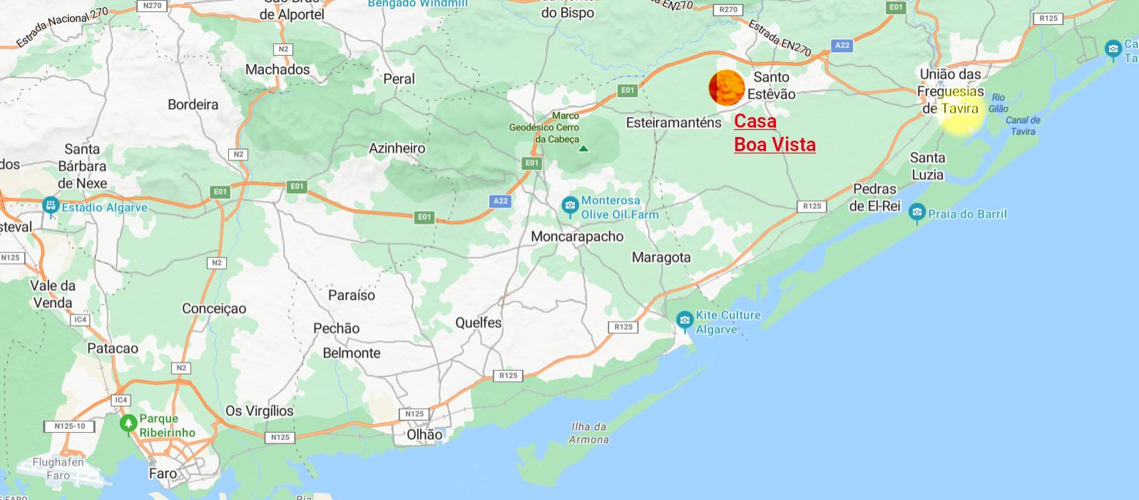 genaue Lage des Casa Boa Vista