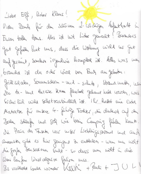 Gästebucheintrag